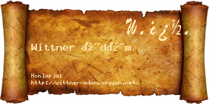 Wittner Ádám névjegykártya